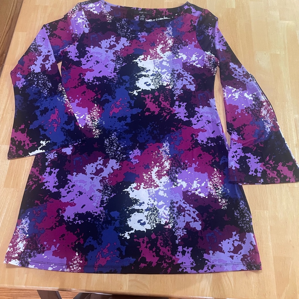 Style & Co. Purple and Pink Patterned Top